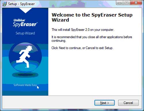 Welcome to the SpyEraser setup Wizard