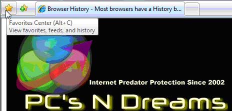Click the Star to find the History of Internet Activity