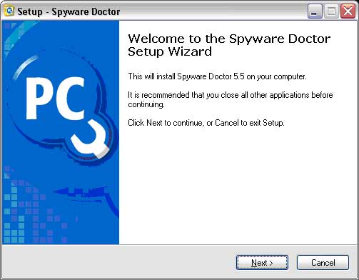 The Spyware Doctor Setup Wizard